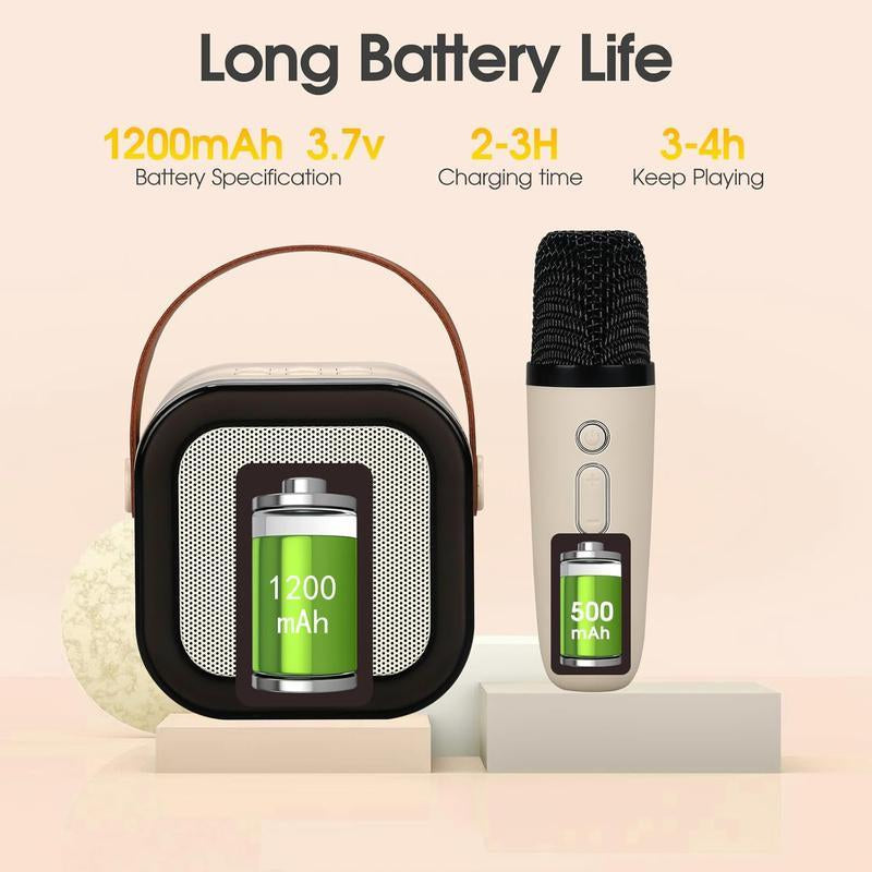 Mini Karaoke with Microphone Sound System, Portable Karaoke with 2 Wireless Microphones, Birthday Gifts for Girls and Children Aged 4-12, Family Gatherings,Tiktokshopbacktoschool Speaker Usb