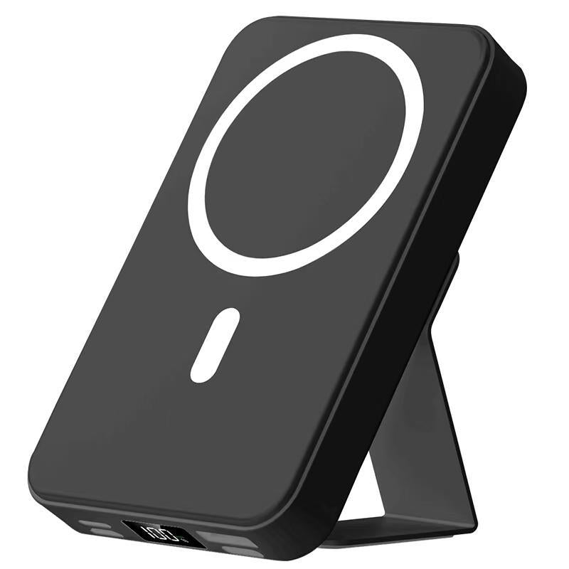 10000Mah Magnetic Power Bank,Foldable Wireless Portable Charger with LED Display,Fast Charging for Iphone 16/15/14/13/12 Pro/Pro Max/Plus, Compact Silicone