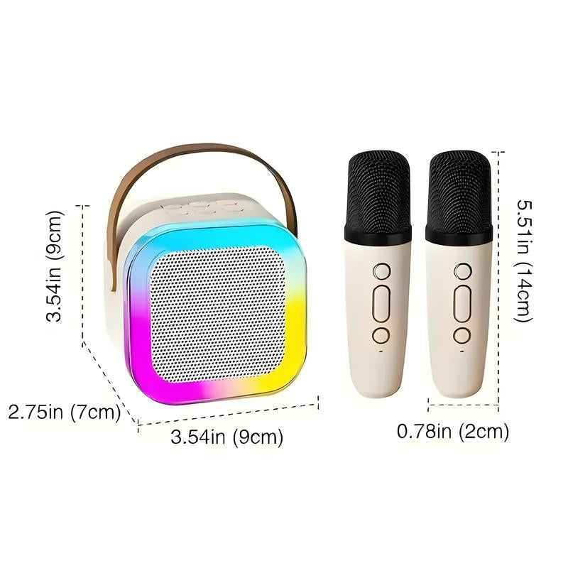 Mini Karaoke with Microphone Sound System, Portable Karaoke with 2 Wireless Microphones, Birthday Gifts for Girls and Children Aged 4-12, Family Gatherings,Tiktokshopbacktoschool Speaker Usb