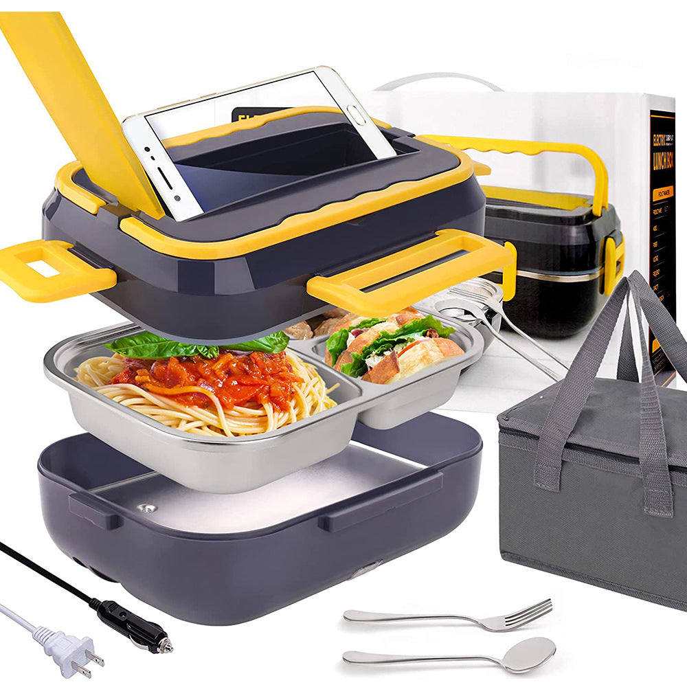 🍱 Hordozható Elektromos Ételdoboz 1.5L – Rozsdamentes Acél, Hőtartó Táskával