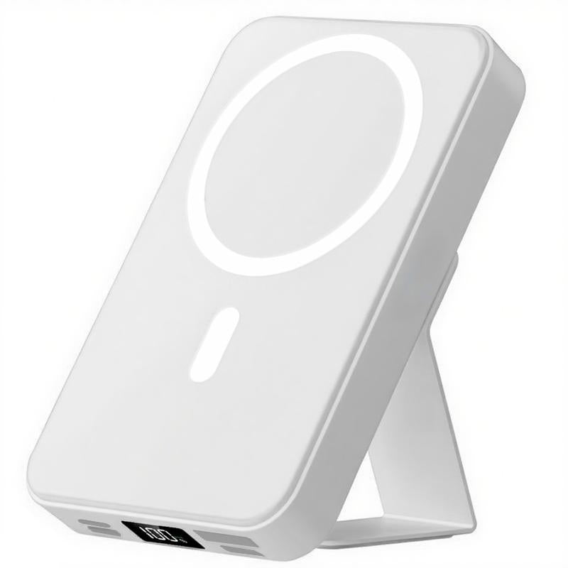 10000Mah Magnetic Power Bank,Foldable Wireless Portable Charger with LED Display,Fast Charging for Iphone 16/15/14/13/12 Pro/Pro Max/Plus, Compact Silicone
